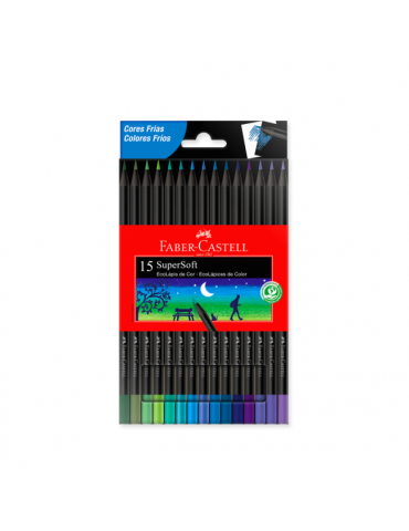 LAPICES DE COLOR FABER CASTELL x15 COLORES FRÍOS